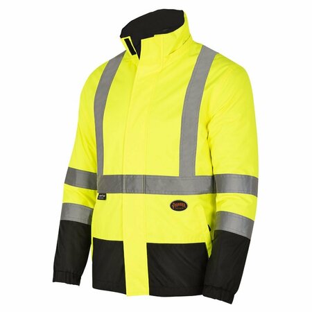 PIONEER Hi-Vis Reversible Safety Jacket, Waterpoof/Breathable, Hi-Vis Yellow, L V1140460U-L